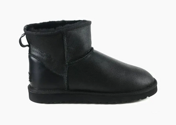 Уггі жіночі шкіряні UGG Mini Leather Black 1016558 фото