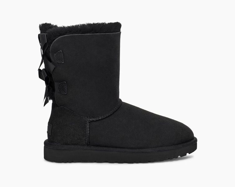 Угги женские UGG Short Bailey Bow Classic 2 Black 1016225-BLK фото