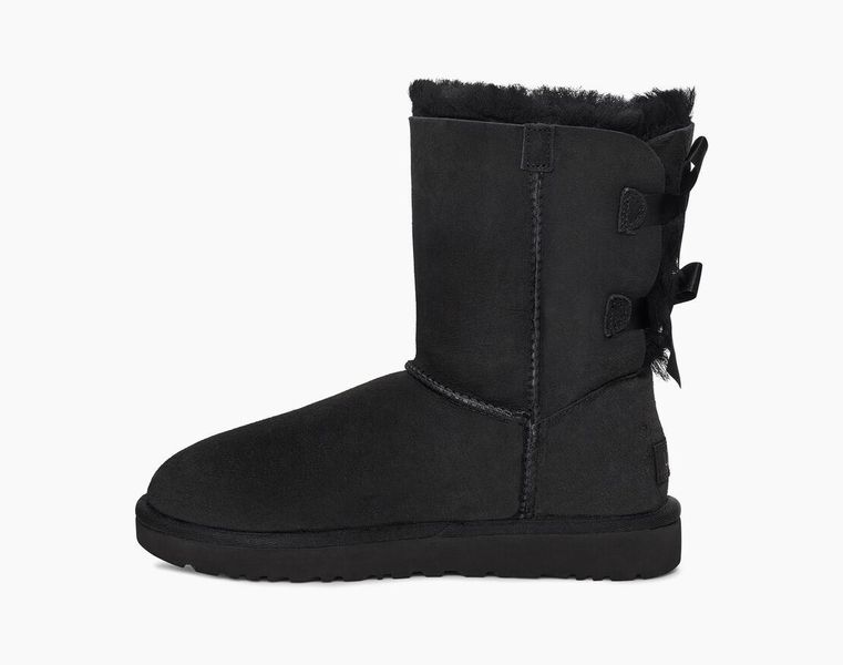 Уггі жіночі UGG Short Bailey Bow Classic 2 Black 1016225-BLK фото