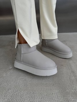 Жіночі Угі UGG Ultra Mini Platform Light Grey Leather 1032-LGrey фото