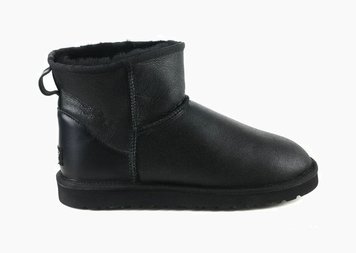 Мужские Угги UGG Mini Classic Leather Black 1016222M фото