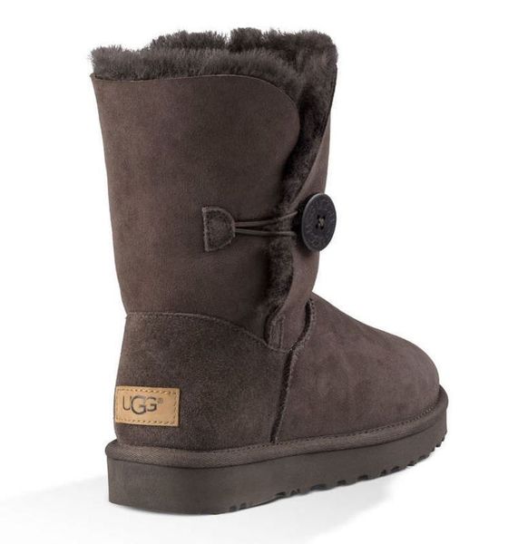 Уггі жіночі UGG Short Bailey Button Classic 2 Chocolate 1016226-CHO фото