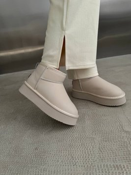 Жіночі Угі UGG Ultra Mini Platform Cream Leather 1031-Cream фото