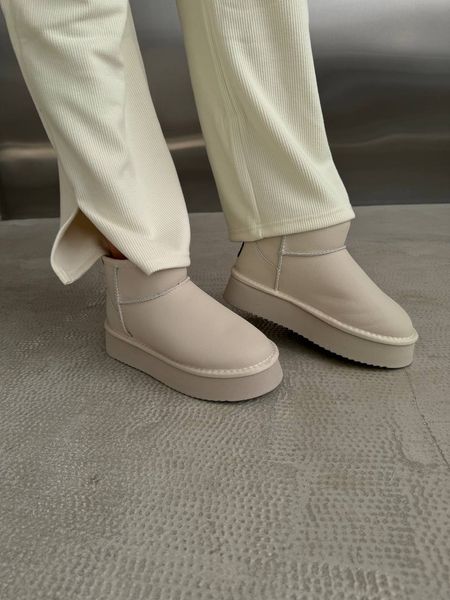 Жіночі Угі UGG Ultra Mini Platform Cream Leather 1031-Cream фото