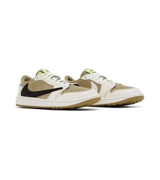 Кросівки чоловічі Nike Air Jordan 1 Retro Low Golf Travis Scott Neutral Olive FZ3124-200 фото