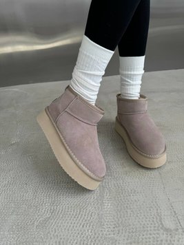 Жіночі Угі UGG Ultra Mini Platform Beige/Cream Suede 1030-BC фото