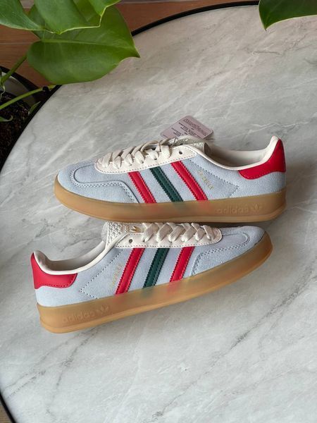Кросівки Adidas Gazelle Indoor Blue Dawn College Burgundy Green IG4994 фото