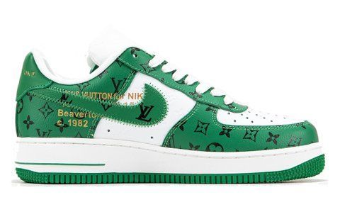 Кросівки louis vuitton nike air force 1 low by virgil abloh white green LU4154-W фото