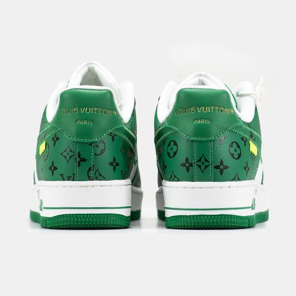 Кросівки louis vuitton nike air force 1 low by virgil abloh white green LU4154-W фото