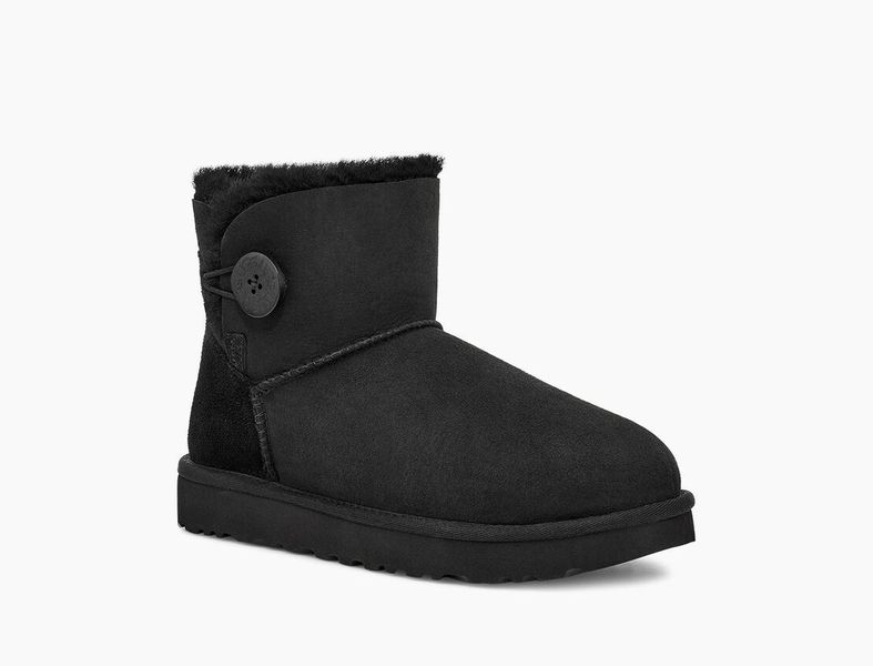 Уггі жіночі UGG Mini Bailey Button Classic ll Чорні 1016422-BLK фото