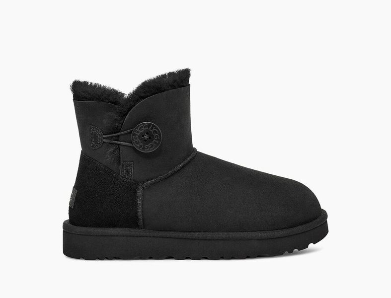 Уггі жіночі UGG Mini Bailey Button Classic ll Чорні 1016422-BLK фото