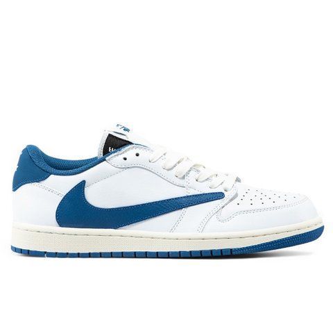 Кросівки Nike Jordan 1 Retro Low OG SP x Fragment Design x Travis Scott Sail Military Blue DM7866-104 фото