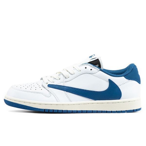 Кросівки Nike Jordan 1 Retro Low OG SP x Fragment Design x Travis Scott Sail Military Blue DM7866-104 фото