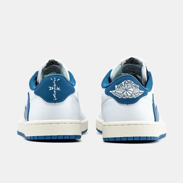 Кросівки Nike Jordan 1 Retro Low OG SP x Fragment Design x Travis Scott Sail Military Blue DM7866-104 фото