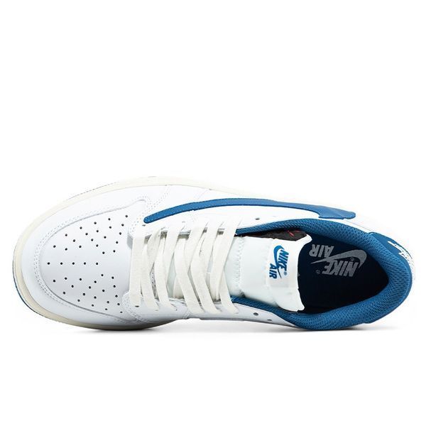 Кросівки Nike Jordan 1 Retro Low OG SP x Fragment Design x Travis Scott Sail Military Blue DM7866-104 фото