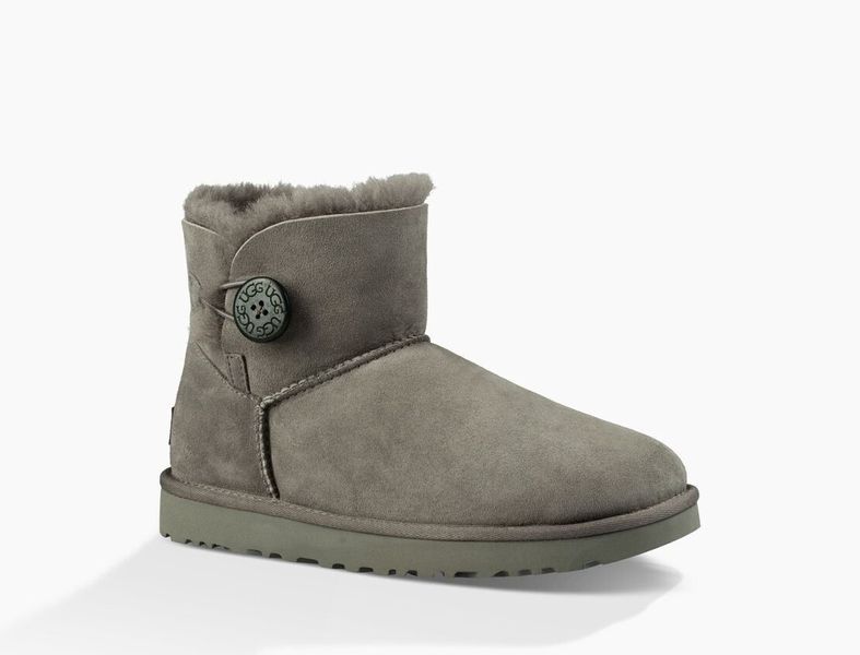 Уггі жіночі UGG Mini Bailey Button Classic ll Сірі 1016422-GRY фото