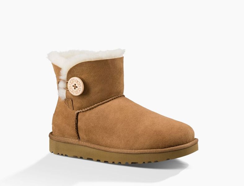 Уггі жіночі UGG Mini Bailey Button Classic ll Chestnut 1016422-CHE фото