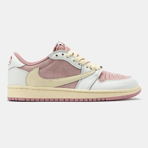 Кросівки Nike Air Jordan 1 Low x Travis Scott Pink White Beige DM7866-738 фото