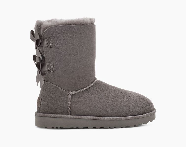 Уггі жіночі UGG Short Bailey Bow Classic 2 Grey 1016225-GRY фото