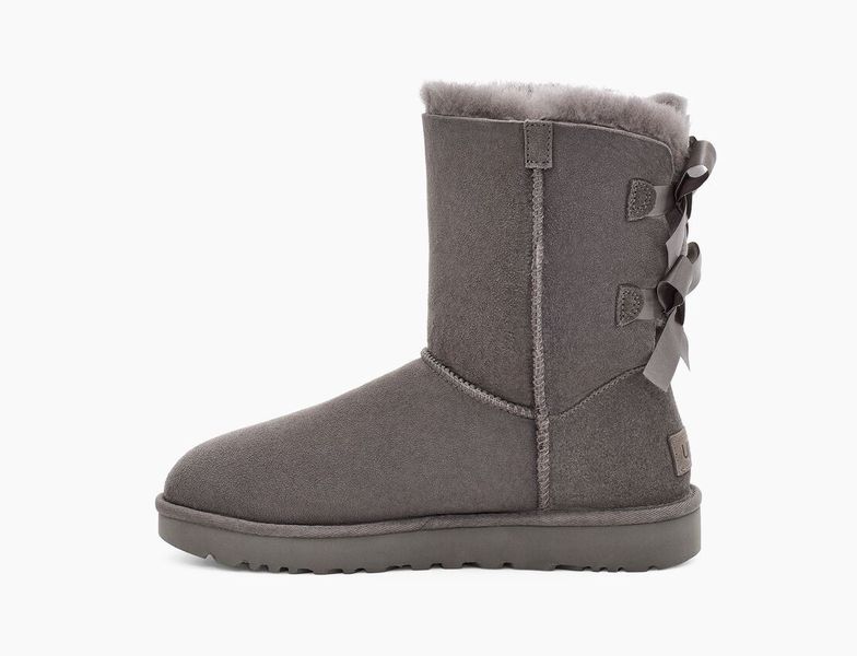 Уггі жіночі UGG Short Bailey Bow Classic 2 Grey 1016225-GRY фото