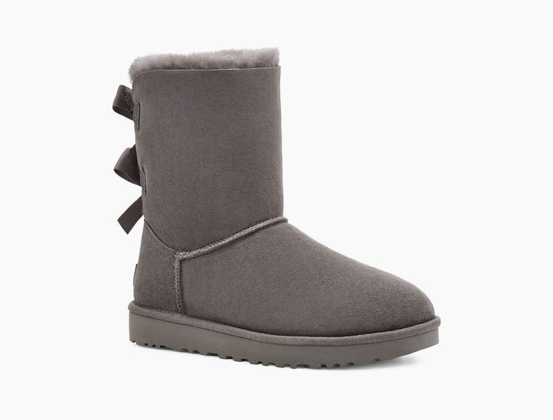 Уггі жіночі UGG Short Bailey Bow Classic 2 Grey 1016225-GRY фото