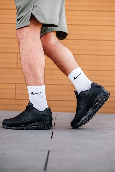 Кросівки чоловічі Nike Air Max 90 Leather Black 302519-001 фото