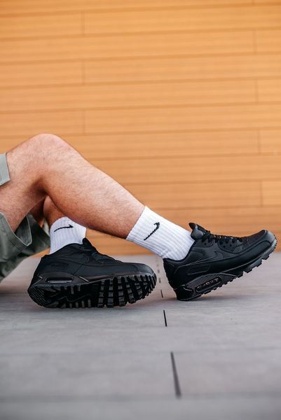 Кросівки чоловічі Nike Air Max 90 Leather Black 302519-001 фото