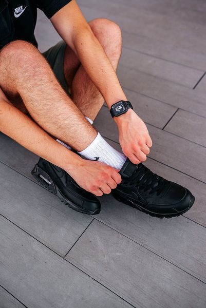 Кросівки чоловічі Nike Air Max 90 Leather Black 302519-001 фото