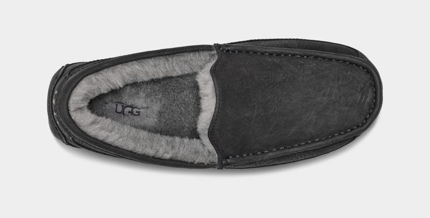 UGG Mens Ascot Matte Leather Slipper Black 1103889-BLK фото